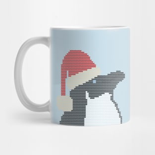 Christmas Sweater Penguin in Santa Hat Mug